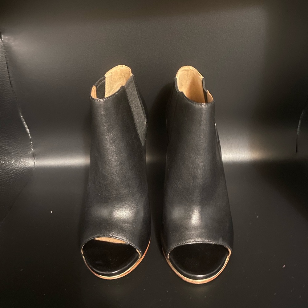Coach Black Peep-Toe Ankle Booties